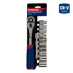Juego Bocallaves Cr-V Con Llave Crique De 1/2" (12 Piezas)