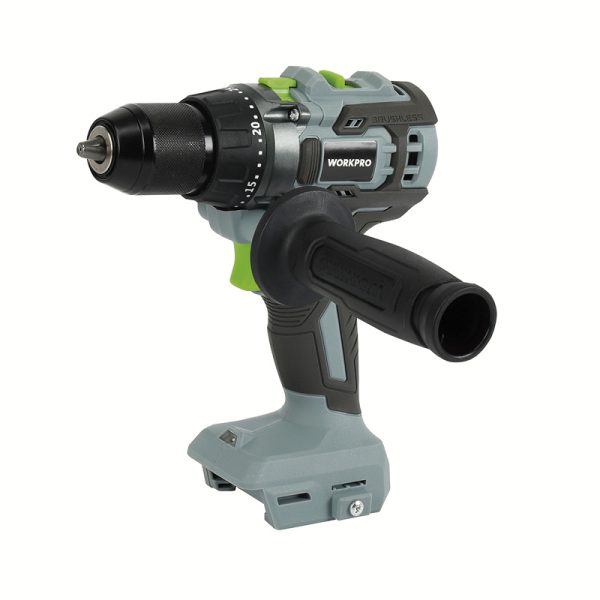 "20-VOLT TALADRO INALÁMBRICO PERCUTOR BRUSHLESS 2 VELOCIDADES"